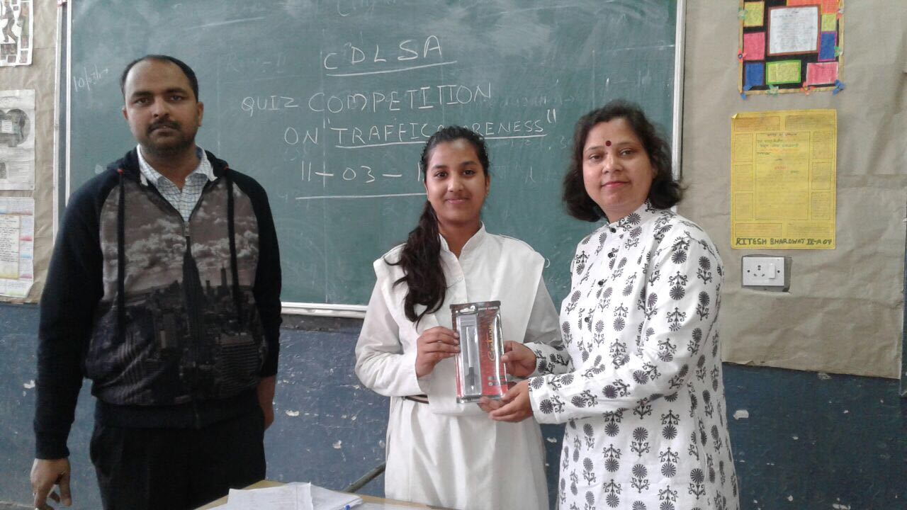 Central DLSA organized Quiz Competition on “Traffic Awareness” in RPVV Govt. School, Karol Bagh on 11-03-2017
