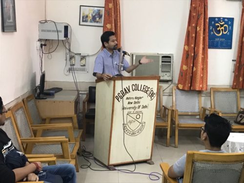 Central District Legal Services Authority Organize legal Awareness programme on the topic of Domestic Violence, at PGDAV Evening College university of Delhi.
