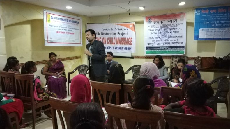 Central DLSA and West DLSA jointly organised Legal Awareness Programme on the topic Background and legal compliance against the Child Marriage at Hotel Nice palace, Karol Bagh