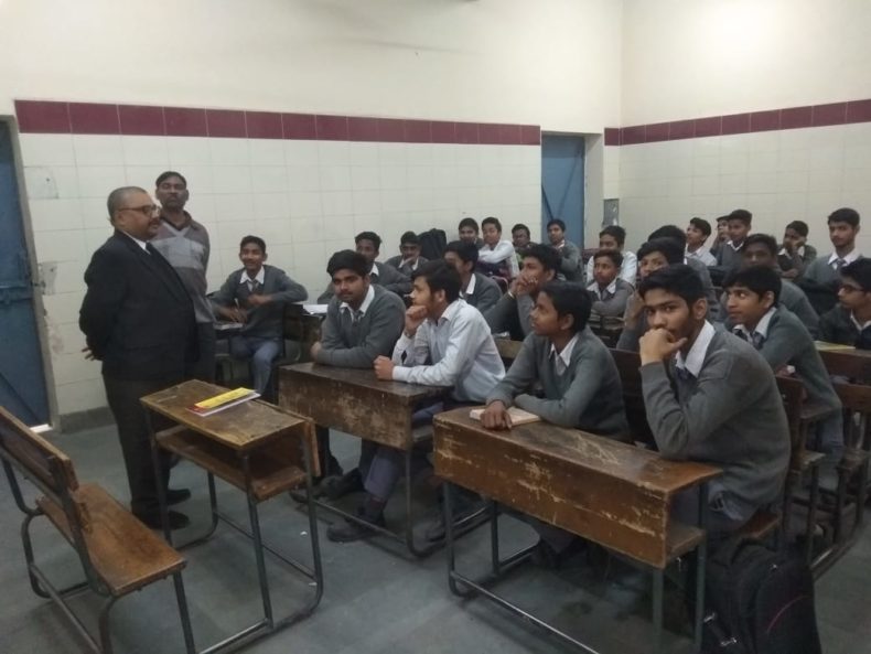 Central DLSA organised a Legal Awareness Class in Govt. boys Senior Secondary School Padam Nagar, Sarai Rohilla, Delhi at 5.00 pm on the topic of “Right of Children to free and compulsory education”