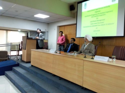 n continuation of the project “Parivartan -Ek Zaroorat: from waste to wealth” , Central District Legal Services Authority organized a sensitisation cum training program on Solid Waste Management Rules and at Room No. 135 , Tis Hazari Courts on 28.03.19.