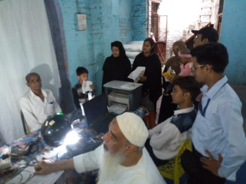 Central DLSA organized Aadhar camp, Legal Awareness Program, at 181, Masjid Tewar Khan, nayabans Delhi