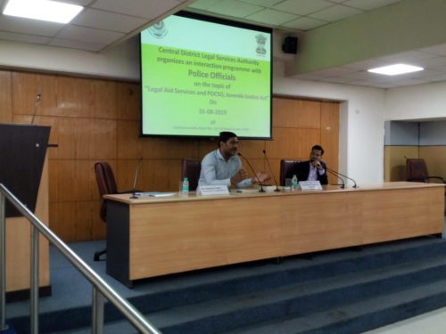 Central Dlsa organized an Interaction session with police officials regarding the issues of ‘on call basic Remand advocates in police stations, Legal Aid Services & POCSO, Juvenile Justice (care and protection) act, 2015