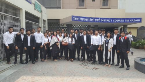Central DLSA organized a College Visit to the Tis Hazari Courts on October 1, 2019 for 60 students of Chanderprabhu Jain College, Narela