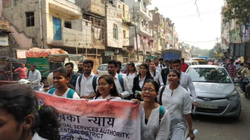 Central District Legal Service Authority organised a march of PLVs along with a legal awareness drive on 11-10-2019