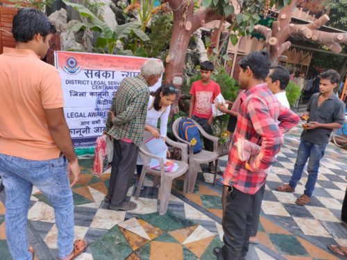 In the continuation of State Action plan Central District Legal Service Authority organised a legal awareness camp at Maa Vaishno Devi Mandir, Chowk no.2, Gulabi bagh,