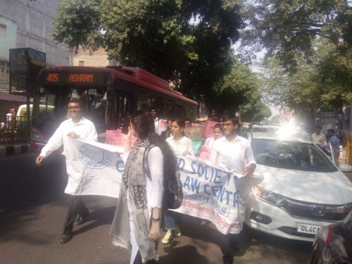 In continuation of State action plan Central District Legal Service Authority organised a March of PLVs along with a legal awareness drive on 18-10-2019 on of Say no to crackers and clean and Green Delhi
