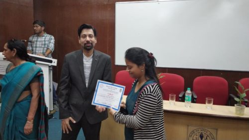 Sh. Sandeep Gupta attended the ceremony and addressed the students. Certificates were distributed