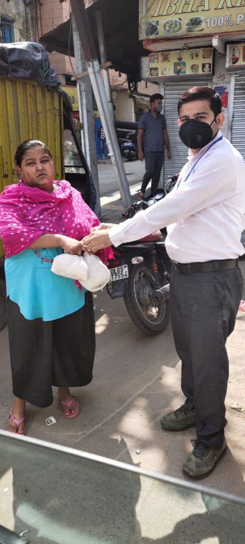 On 21-04-2020 food grains distributed at Doorsteps for Manipur students stay in Delhi by CDLSA at Burari.