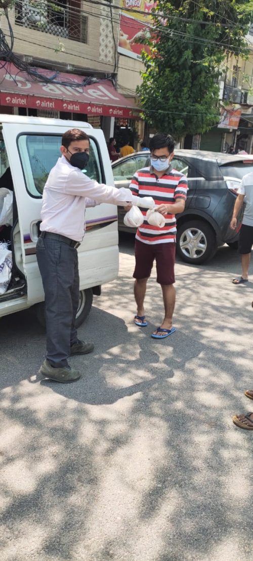 On 22-04-2020 food grains distributed at Doorsteps for Students from manipur and poor and weaker section stay in Delhi by CDLSA at timarpur,