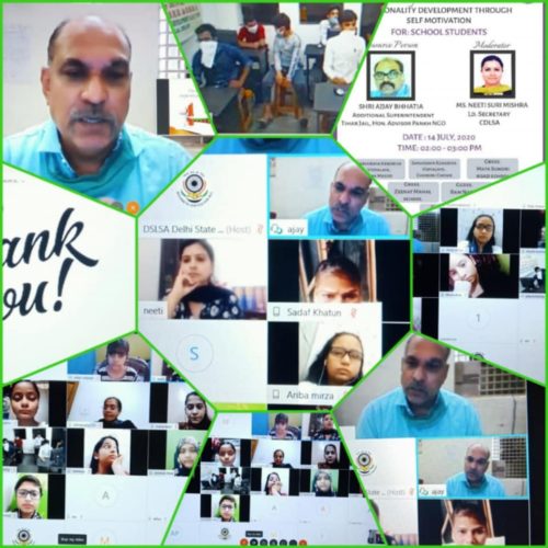 Central DLSA organised Webinar on Personality Development through Self Motivation for school children.