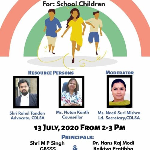 Central DLSA* organised *Webinar on Substance Abuse and Law Enforcement alongwith brief overview of Fundamental Duties for school children