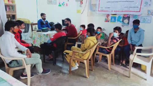 Central District Legal Services Authority organised Adhar Card camp on 20.02.2021 at Katyayani Balika Ashram, Jhandewalan for three Children Homes namely Flag children Home, Apna ghar open shelter Home