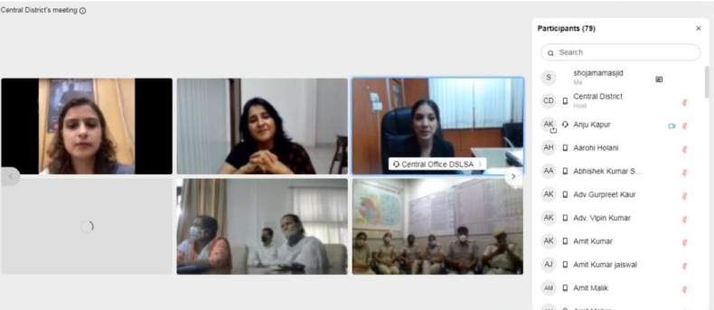 Central District Legal Services Authority under the aegis of Delhi State Legal Services Authority and National Legal Services Authority organized a Virtual Training Workshop on “LAW AGAINST SEXUAL HARASSMENT” on 24.08.2021
