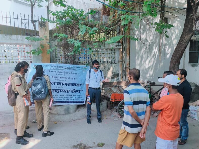 Door to Door Legal Awareness Campaign by Central District Legal Services Authority, under the Pan India Awareness and Outreach Campaign at Chandrawal Colony, Majnu Ka Tila within the jurisdiction of PS Civil Lines