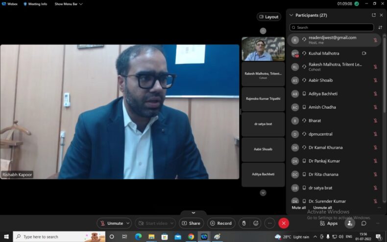Central District Legal Services Authority under the aegis of NALSA, in the compliance of State Plan of Action, organised a webinar in the observance of National Doctor’s Day’ on 01.07.2022 for Doctors of private and Govt. Hospitals