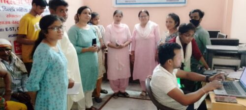 Central District Legal Services Authority under the aegis of NALSA, in the compliance of State Plan of Action organised Aadhar card camp and awareness programmes for general public on 09.07.2022