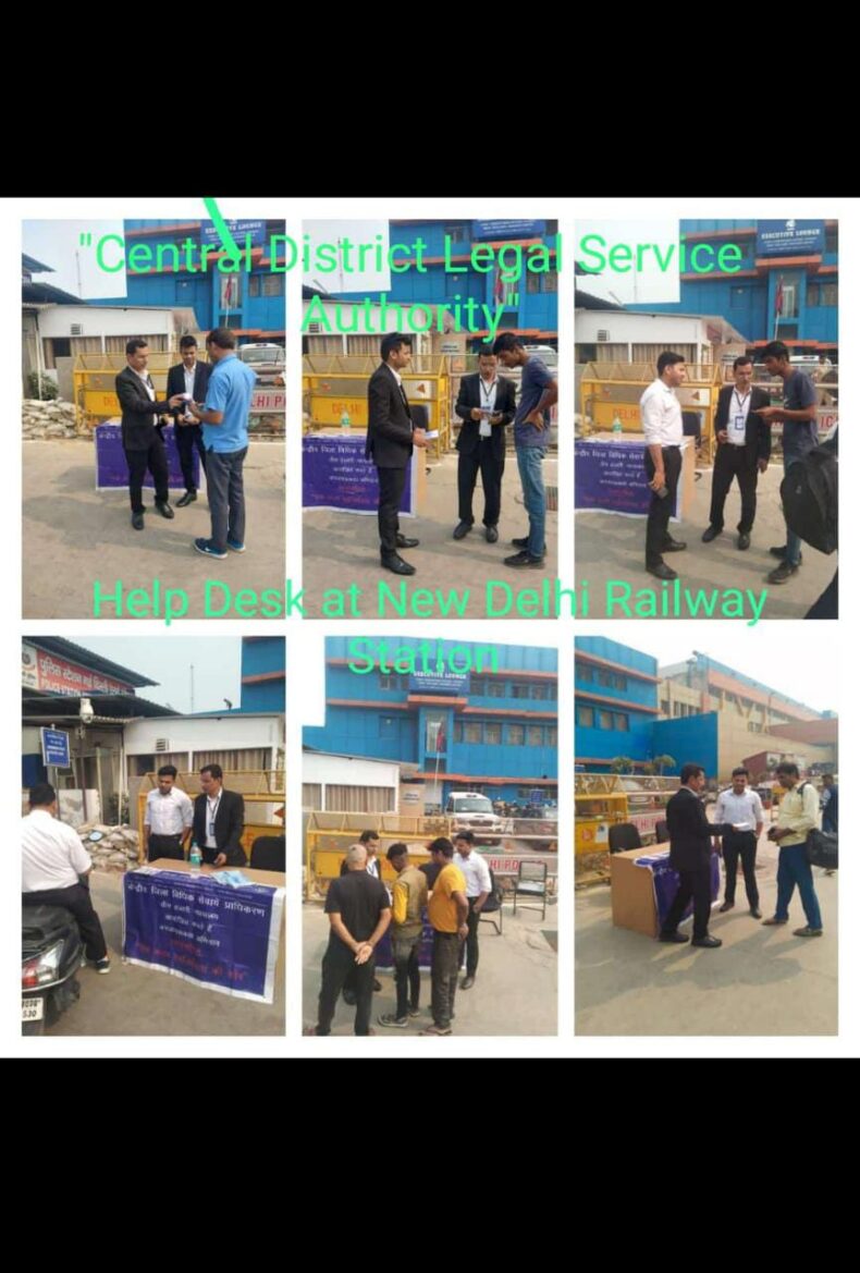 Central District Legal Service Authority under the aegis of DALSA and NALSA. organised legal awareness session on labour laws and set up Help Desks at New Delhi Railway Station on 31.10.22