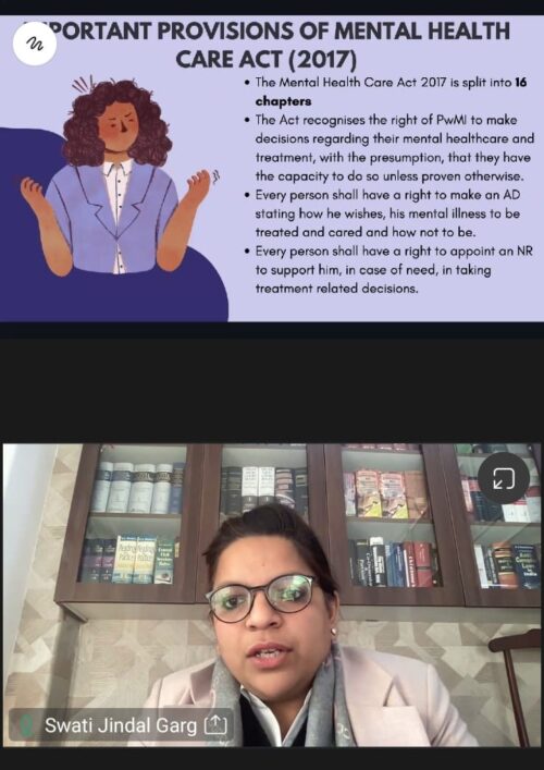 Day 6 of Virtual Add-on Course, 2023 on Legal Literacy by Central District Legal Services Authority in collaboration with Department of Political Science, Miranda House College, University of Delhi