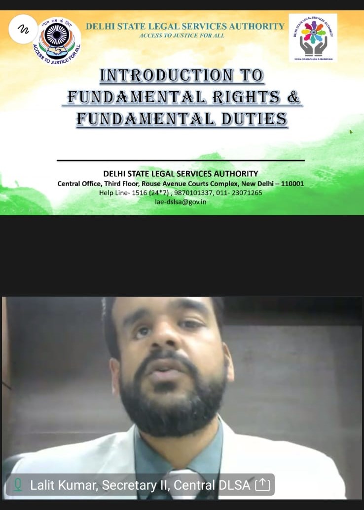 Day 4 of Virtual Add-on Course, 2023 on Legal Literacy by Central District Legal Services Authority in collaboration with Department of Political Science, Miranda House College, University of Delhi