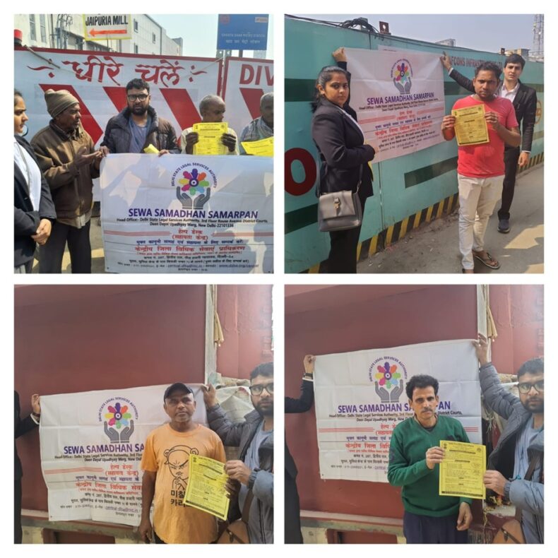 Central District Legal Services Authority under the aegis of NALSA and DSLSA  & vide Judgment dated 25.01.2023 passed by Hon’ble High Court of Delhi in Writ Petition (Crl.) No. 221/2023 titled “Minor R thr. Mother H vs. State”,  organised an Legal Awareness program for workers at the construction sites