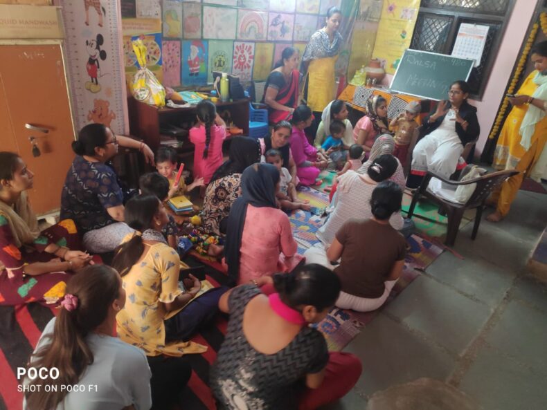 Central District Legal Services Authority under the aegis of NALSA and DSLSA, organized legal awareness session on 23.05.2023 for women workers and community people at Saheli Samanvyak Kendra,