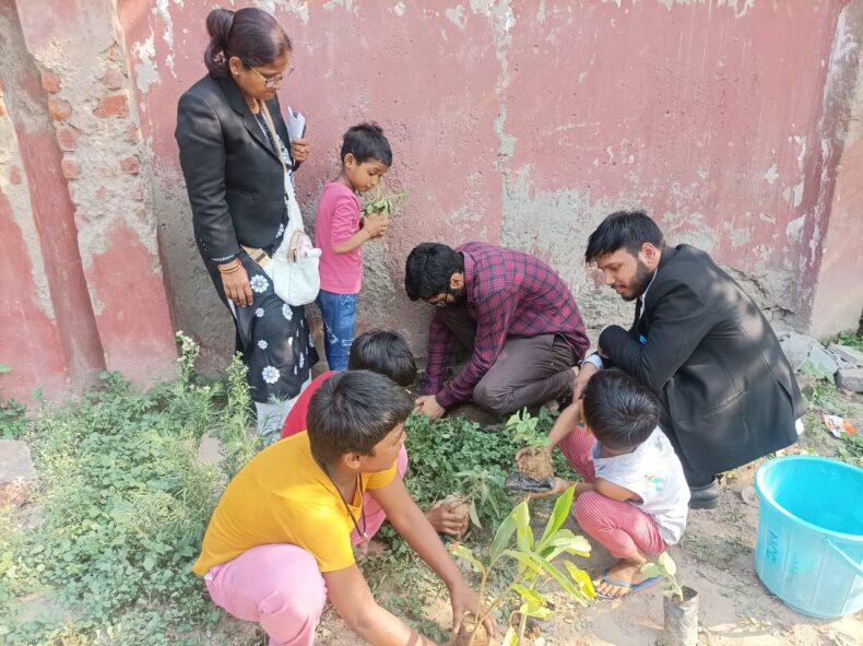Central District Legal Services Authority under the aegis of NALSA and DSLSA, in the observance of World Environment Day  organized an awareness session and plantation of saplings on 05.06.2023 at Kilkari Rainbow Home for Children, Chabi Ganj, Kashmere Gate