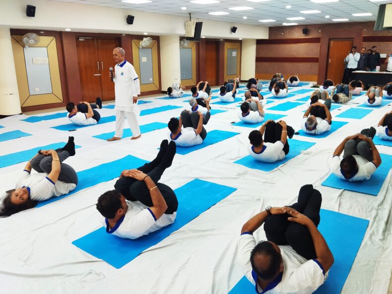 Organized a rejuvenating yoga session at Tis Hazari Courts on 21st June 2025