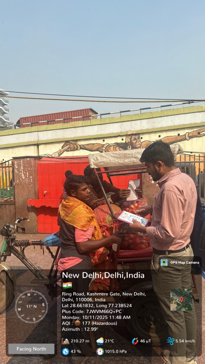 Awareness Session for Victims of Trafficking and Beggary through pamphlet distribution on 10.11.2025