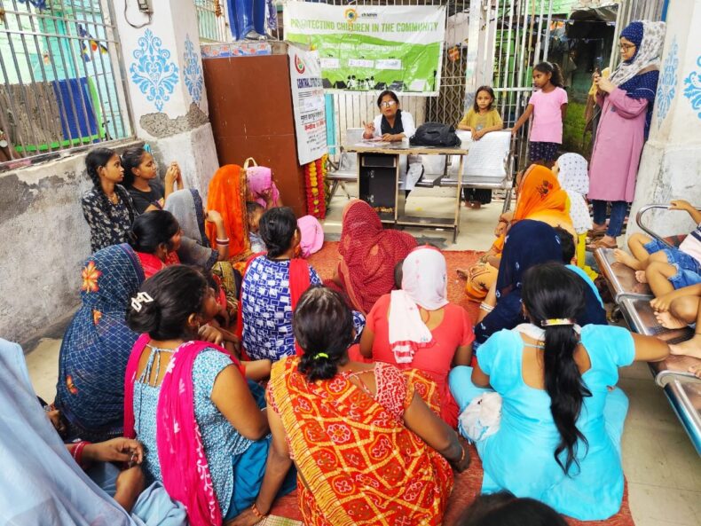 Community Legal Awareness Camp at Dayabasti in collaboration with Railway Children India on 10 July 2025