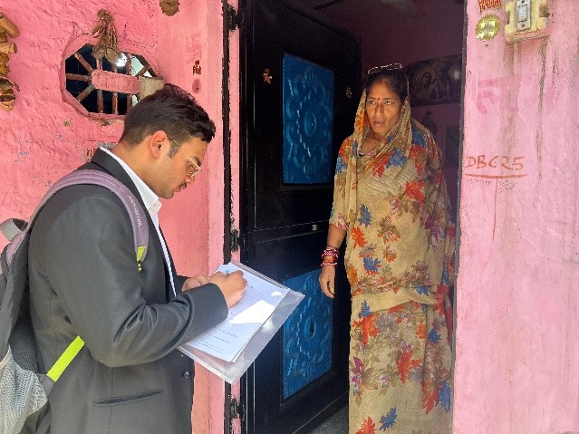 Door-to-Door legal awareness campaign at Shyam Basti, near Police Station Timarpur on 10 June 2025