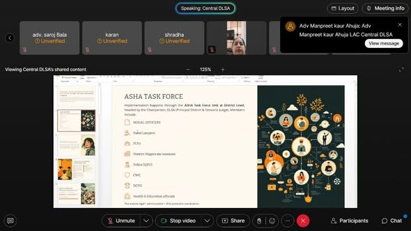 Orientation-cum-Sensitization Programme for members of the District-Level Task Force of Central and West Districts under the ASHA Scheme through virtual mode on 20.12.2025