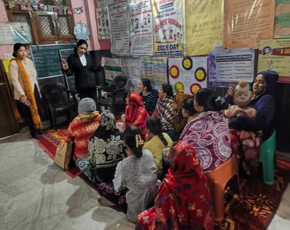 Legal Awareness Session under the ASHA Scheme, in observance of National Girl Child Day, on the topic “Nutrition and Health of Adolescent Girls & Menstrual Health and Sanitary Hygiene” at SSK No. 493, Burari, Delhi on 29.01.26