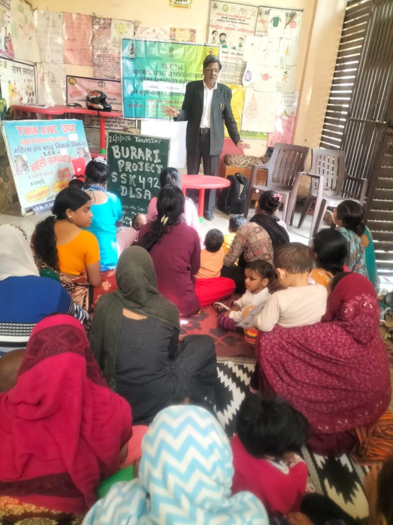 Central District Legal Services Authority organized a Legal Awareness Session at SSK-492, Burari, Delhi on 26.02.2026