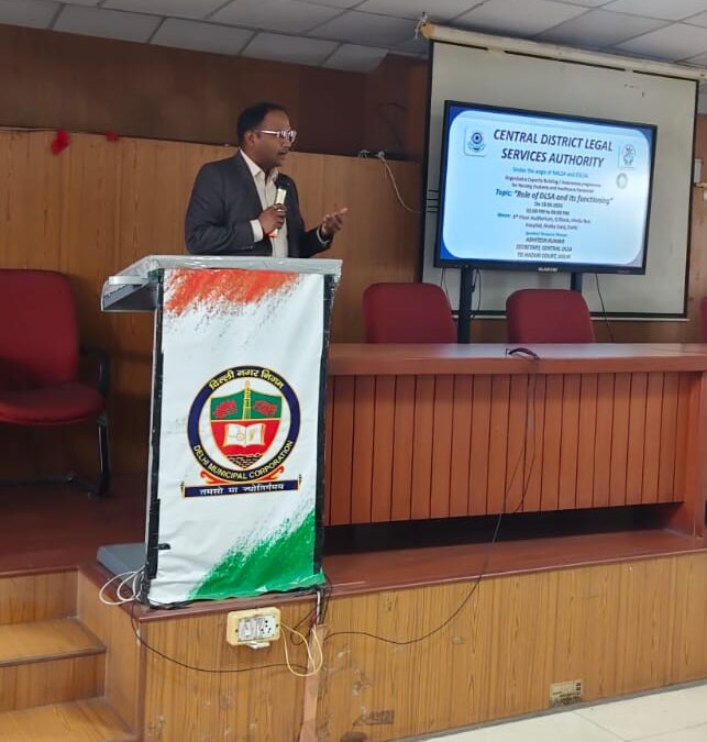 Training Programme on the topic “Role of DLSA and its Functioning” was conducted by Sh. Abhitesh Kumar, Ld. Secretary, Central DLSA, at Hindu Rao Hospital, Malka Ganj, Delhi on 13.03.2026