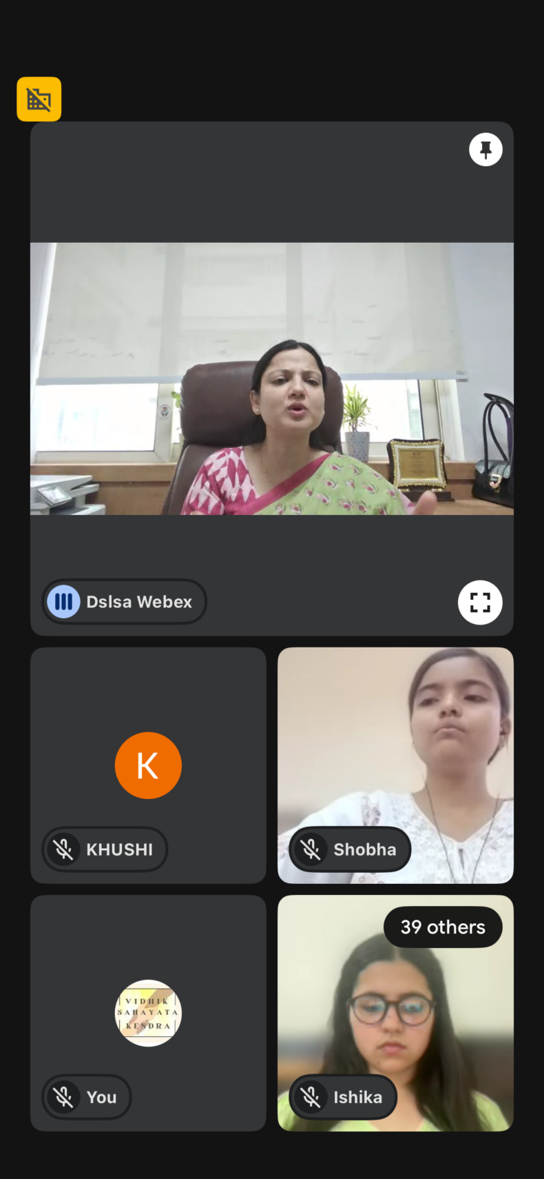 Legal Awareness Session under the legal literacy workshop series “Vidhi Vaarta: Saksham through Shakti” on the topic “Importance of Legal Aid and Role of DLSA” in virtual mode on 23.04.2026