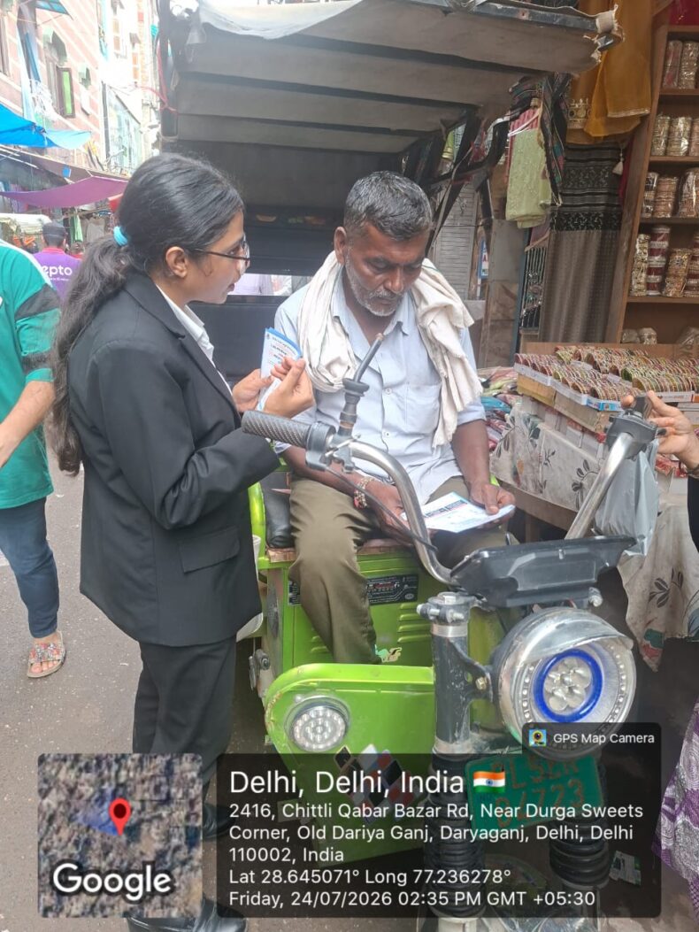 Door-to-Door Legal Awareness on Permanent Lok Adalat: Jurisdiction, Procedure and Benefits (स्थायी लोक अदालत: क्षेत्राधिकार, प्रक्रिया एवं लाभ at Chandni Mahal on 24.07.2026