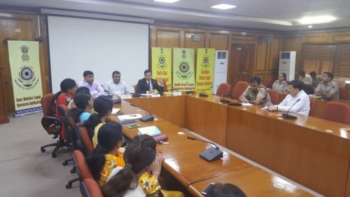 DLSA East in association with DLSA (N/E) & DLSA (Shahdara) organised a Sensitization-cum-Training Programme for the Police Officers of all the three district on 21.9.2017 at 3:30 pm onwards at Conference Room, Karkardooma Courts, Delhi.  The topic of the programme was “The Young Stakeholders : Minor Victims and Children in conflict with law” with emphasis on Juvenile Justice Act, 2015 and POCSO Act 2012.  Several queries were made by the Police Officers during the programme which were satisfactorily responded to by Secretaries of all the three DLSAs at Karkardooma Courts at Resource Persons. The programme was appreciated by all concerned