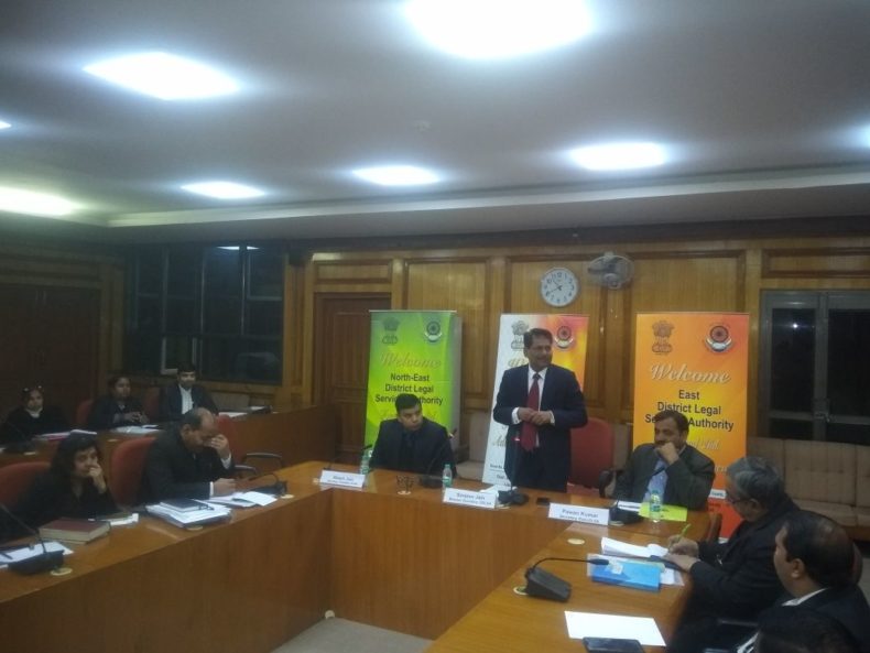 DLSA East, North-East & Shahdara in association with DSLSA organised Two Days Induction Training Programme for newly empanelled LACs on 11.01.2018 & 12.01.2018 at Conference Room, Karkardooma Courts, Delhi. The programme was graced by the esteemed presence of various high dignitaries including Ld. District & Sessions Judge (East), Ld. Member Secretary, Ld. Special Secretary, DSLSA & Ld. Addl Secretary, DSLSA.  Secretaries of DLSA East, North-East & Shahdara were also present during the Programme.