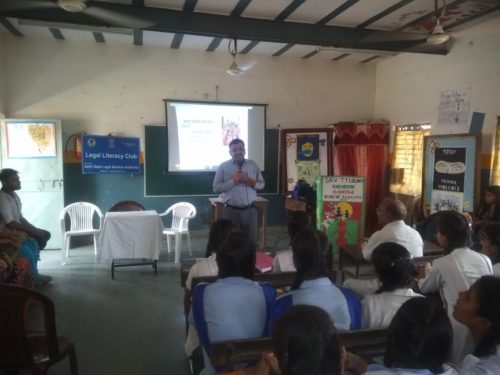 In compliance of directions of DSLSA, DLSA (East) in association with District Education Authorities organised an Awareness-cum-Sensitization Programme at  Sarvodaya Kanya Vidayala,  Khichari Pur,  Village, J. J. Colony, Delhi  for the students of the school on “Sexual  Violence  Module” on 05.05.2018.  Sh. Pawan Kumar, Secretary (DLSA)/East was the Resource Person for the programme who addressed a big number of  students through lectures, PPTs, Videos etc. and had interaction with them.