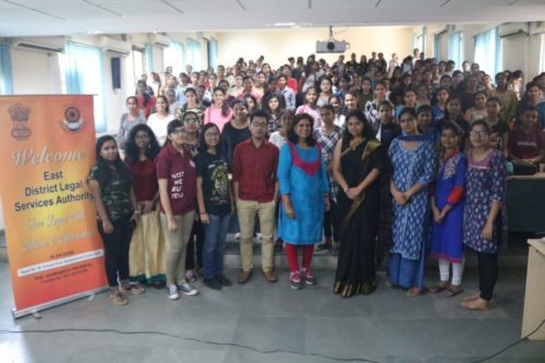DLSA East in association with “Shaheed  Rajguru  College of Applied Sciences for Women” conducted an  Awareness-cum-Sensitization  Programme on the topic  “Sexual Harassment at  Workplace  &  Services being provided by DLSA” on 30.07.2018 at 12:00 pm at Shaheed Rajguru College of Applied Sciences for Women,  Vasundhara Enclave, Delhi. Ms. Shilpa Dalmia,  Advocate, Karkardooma Courts, Delhi was the Resource Person who delivered lecture and had interactive session with the participants.