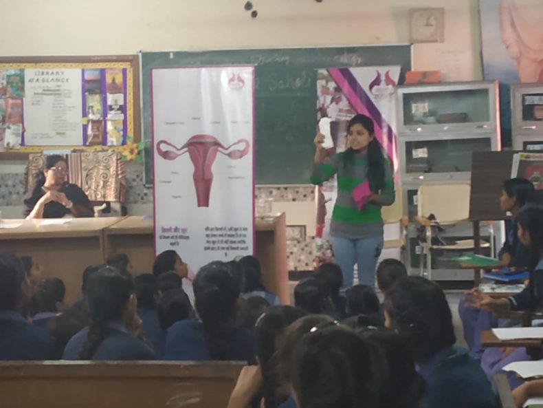 As approved by Ld.  District & Sessions Jude/ Chairperon,  DLSA (East), this Authority in Co-ordination with Sachhi Saheli – NGO, in  continuation of  Phase-II,  of  campaign “Sangini”, organised sensitization programme about “Menstrual Health and Hygiene amongst adolescent”  girls in the schools in order to help them contiune their education without  absence so as to realize the constitutional goal of Right to Education, at SKV, Patparganj, Delhi on 19.11.2018.