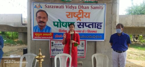 Awareness-cum-Sensitization Programme at Community Level at Yamuna Khadar, Delhi on the topic “Importance of Nutritious Food & Services being provided by DLSA” on 06.09.2021.