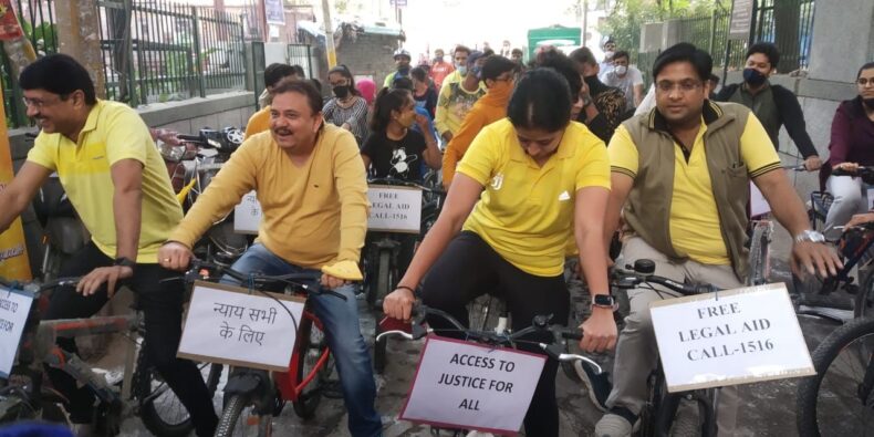 A “Cycle Rally at Geeta Colony Sub- Division on 07.12.2021.