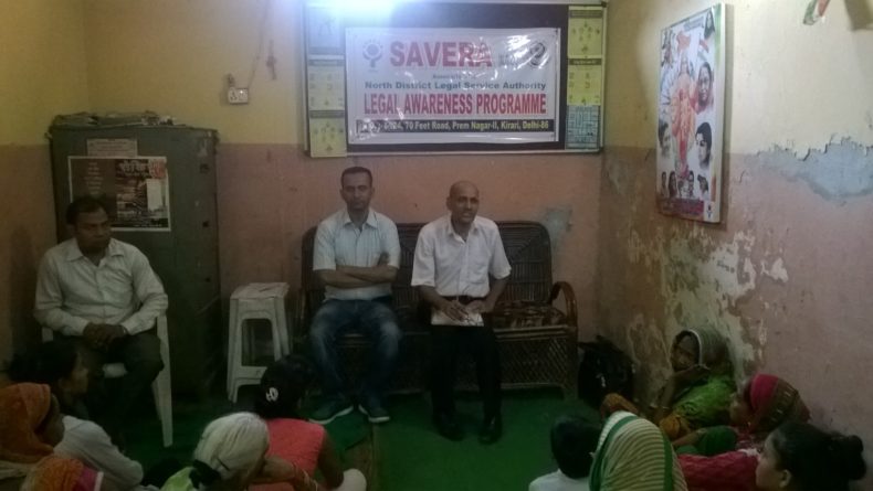 Legal Literacy Programme at Savera NGO, Kirari, Delhi.