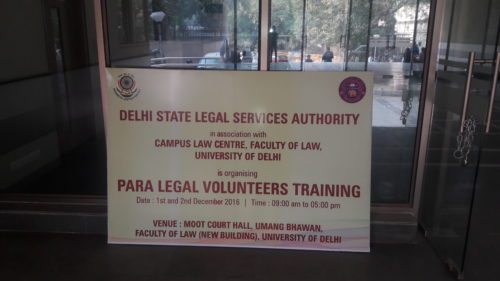 PLVs Training Programme at Campus Law Center, Delhi University on 02.12.2016