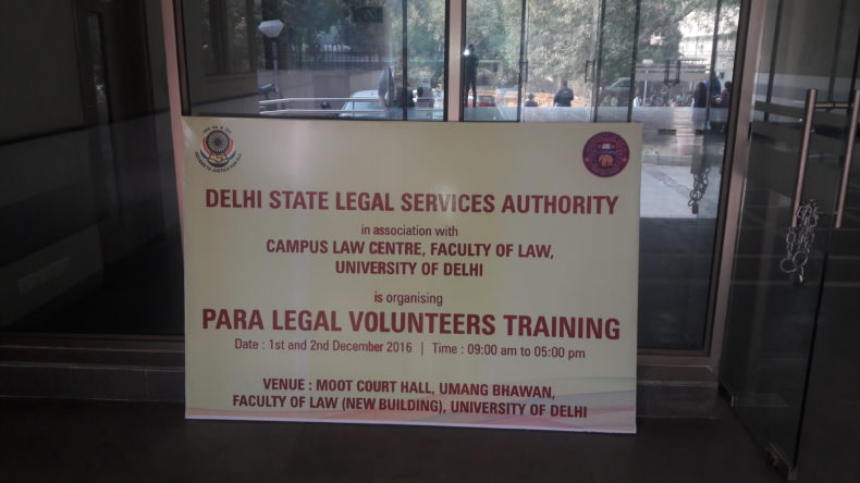 PLVs Training Programme at Campus Law Center, Delhi University on 02.12.2016