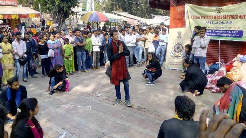 New Delhi District Legal Services Authority Organised Nukkad Natak on Consumer Day at Sarojini Nagar (Market) on 15th March, 2017. Sh. Satya Ranjan Swain LAC, was a Resource Person.