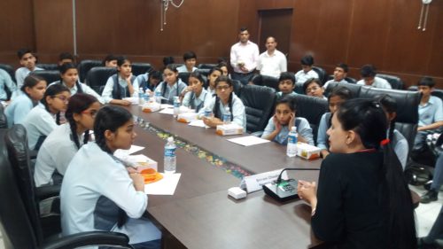 New Delhi District Legal Services Authority organised a visit of school students from Navyug School, Pandara Park, in Patiala House Court to observe the court proceeding on 10.04.2017.