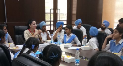 New Delhi District Legal Services Authority organised a visit of school students from Guru Harkrishan Public School, Purana Quila Road, in Patiala House Court to observe the court proceeding on 07.04.2017.
